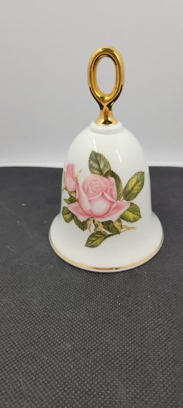 Danbury Mint American Rose Bell Collection “First Love” Fine Bone China Bell